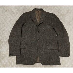 Vintage Dunn & Co Harris Tweed Blazer Jacket Men's 42R L Herringbone Wool 2-Butt